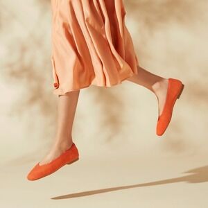 VIVAIA‎ Woven Knit Ballet Flats Orange Slip On Comfort Casual Shoes EU/40 US/9